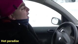 36 female sneezes in the snow whose several while driving a car