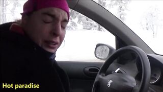 36 female sneezes in the snow whose several while driving a car