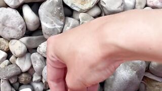 I fucked my cunt with rocks on the beach