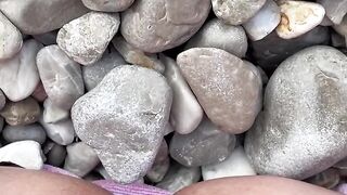 I fucked my cunt with rocks on the beach