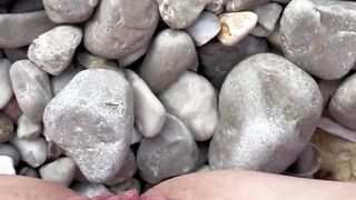 I fucked my cunt with rocks on the beach