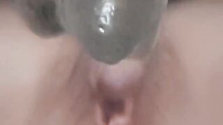 Amazing view of dildo fucking my pussy