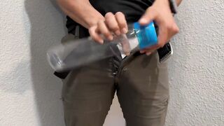 Pissing in a bottle