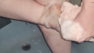 Scrubbing My Feet in Shower