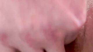 Creamy squirting while fingering my hairy pussy