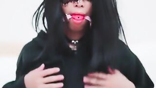 Asian sissy slave in chastity and Leash