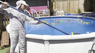 Onesie Wetlook in the Pool