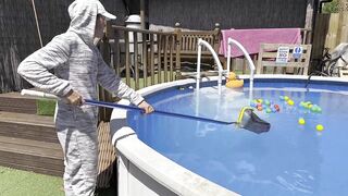 Onesie Wetlook in the Pool