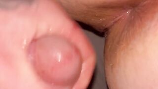 Taking cock in her ass finished with anal cream pie like a good cumslut