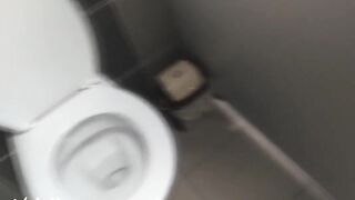 Stuffing my panties in my pussy PUBLIC TOILET