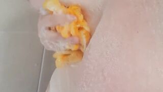 Tits N Tats British Slut Wet and Soapy Fun In The Shower With Big Soapy Boobs