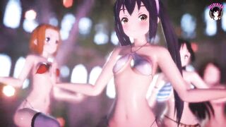 K-On! - Full Team - Sexy Nude Dance (3D HENTAI)