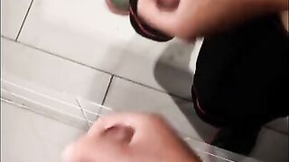 Some fun at work, pov, mirror cumshot