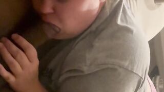 Homemade living room blowjob