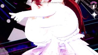 Sexy Demon Girl With Gigantic Tits Dancing In Sexy White Dress (3D HENTAI)