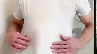 Monster Cock vs Wet White Tee