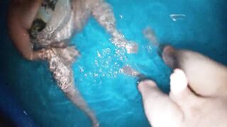 fucking in the pool on 7-14-23 at night with a BJ