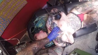 Blowjob big dick tattoo artist tattoos face Asian big tits fetish bondage hardcore metal pov sucking