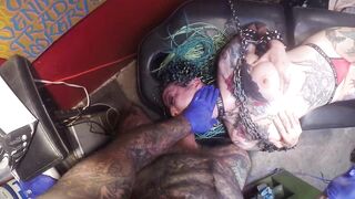 Blowjob big dick tattoo artist tattoos face Asian big tits fetish bondage hardcore metal pov sucking