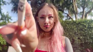 Pink Haired Tattooed Teen Uses You As Her Ashtray - POV Gentle Femdom