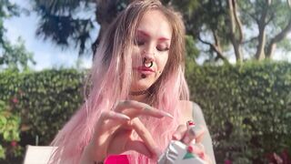 Pink Haired Tattooed Teen Uses You As Her Ashtray - POV Gentle Femdom