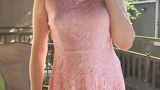 Sexy Goddess D Smoking in Pretty Pink Lace Dress - Full Length Video