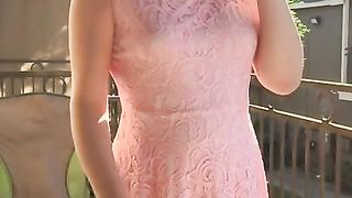 Sexy Goddess D Smoking in Pretty Pink Lace Dress - Full Length Video