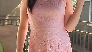 Sexy Goddess D Smoking in Pretty Pink Lace Dress - Full Length Video