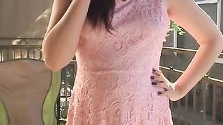 Sexy Goddess D Smoking in Pretty Pink Lace Dress - Full Length Video