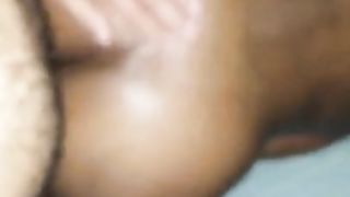 Ebony big booty fucked and creampied.