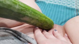 Playing with Cucumber while my Husband went to the Store