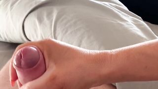 Wife handjob with nice nails this Sunday morning cum ending