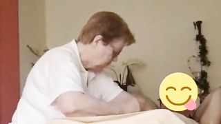 Massage Granny Takes Care Of Cock Cropped Cumshot At 1:54