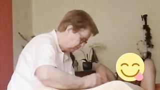 Massage Granny Takes Care Of Cock Cropped Cumshot At 1:54