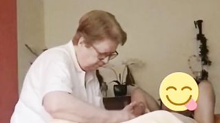 Massage Granny Takes Care Of Cock Cropped Cumshot At 1:54