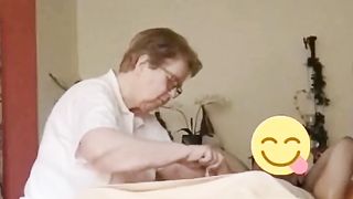 Massage Granny Takes Care Of Cock Cropped Cumshot At 1:54