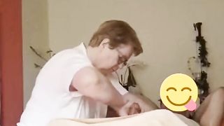 Massage Granny Takes Care Of Cock Cropped Cumshot At 1:54