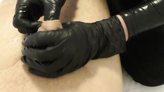 ForeSkin play in Latex Gloves