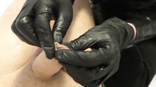 ForeSkin play in Latex Gloves