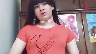 Femboy showing her crotch