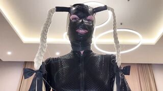 Cuckold hubby get surprise from rubber party! Full version on my twitter