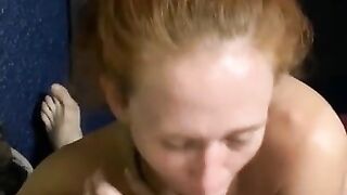 My Redhead Friend Sara Wanted To Show Off Her Sucking Skills ????