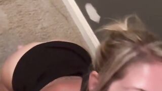 Wife sucks and fucks stranger at a gloryhole