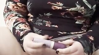 BBW uses vibrator to have multiple squirting orgasms from her hairy pussy