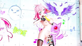 MMD Hentai 3D VTuber el_XoX Strips to "Tomboy"