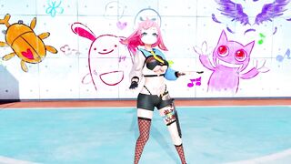 MMD Hentai 3D VTuber el_XoX Strips to "Tomboy"