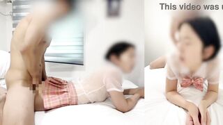 [Teacher creampie]"Let's get pregnant with your teacher's sperm!"Called to the hotel with transparent uniform