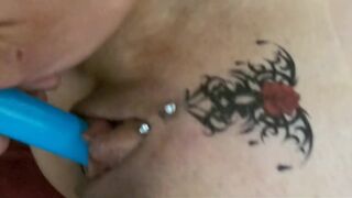 EXTREME CLOSE UP Tattooed Pussy. Super sexy Pussy Tattoo.