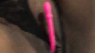 POV. Hot pussy sucks a big dildo