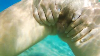 Underwater PEE and NAKED Swim at Nudist Beach